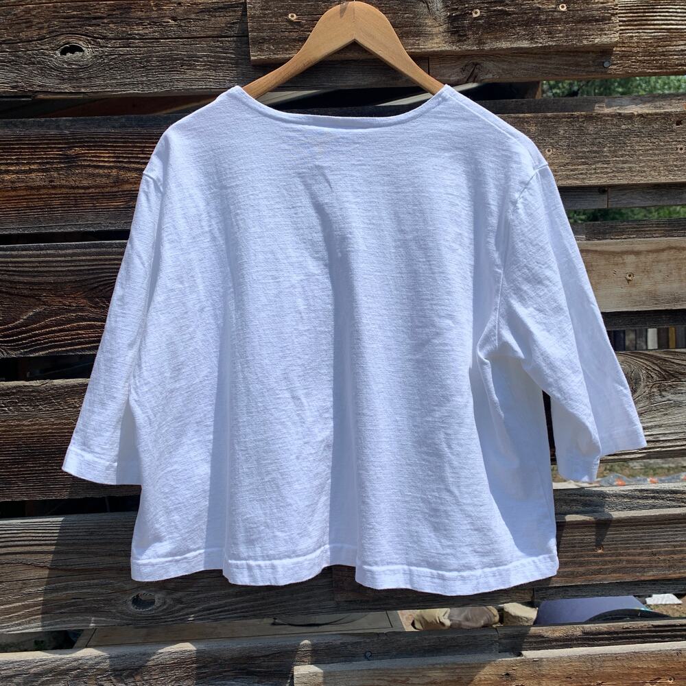 bryn WALKER 3/4 Sleeve Boxy Tee Shirt 100% Cotton Made in USA All Natural Fibers - Picture 4 of 8